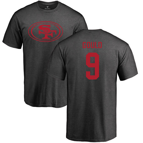 Men San Francisco 49ers Ash Robbie Gould One Color #9 NFL T Shirt